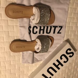 Schutz Diamond Sandal Flats 6/6.5